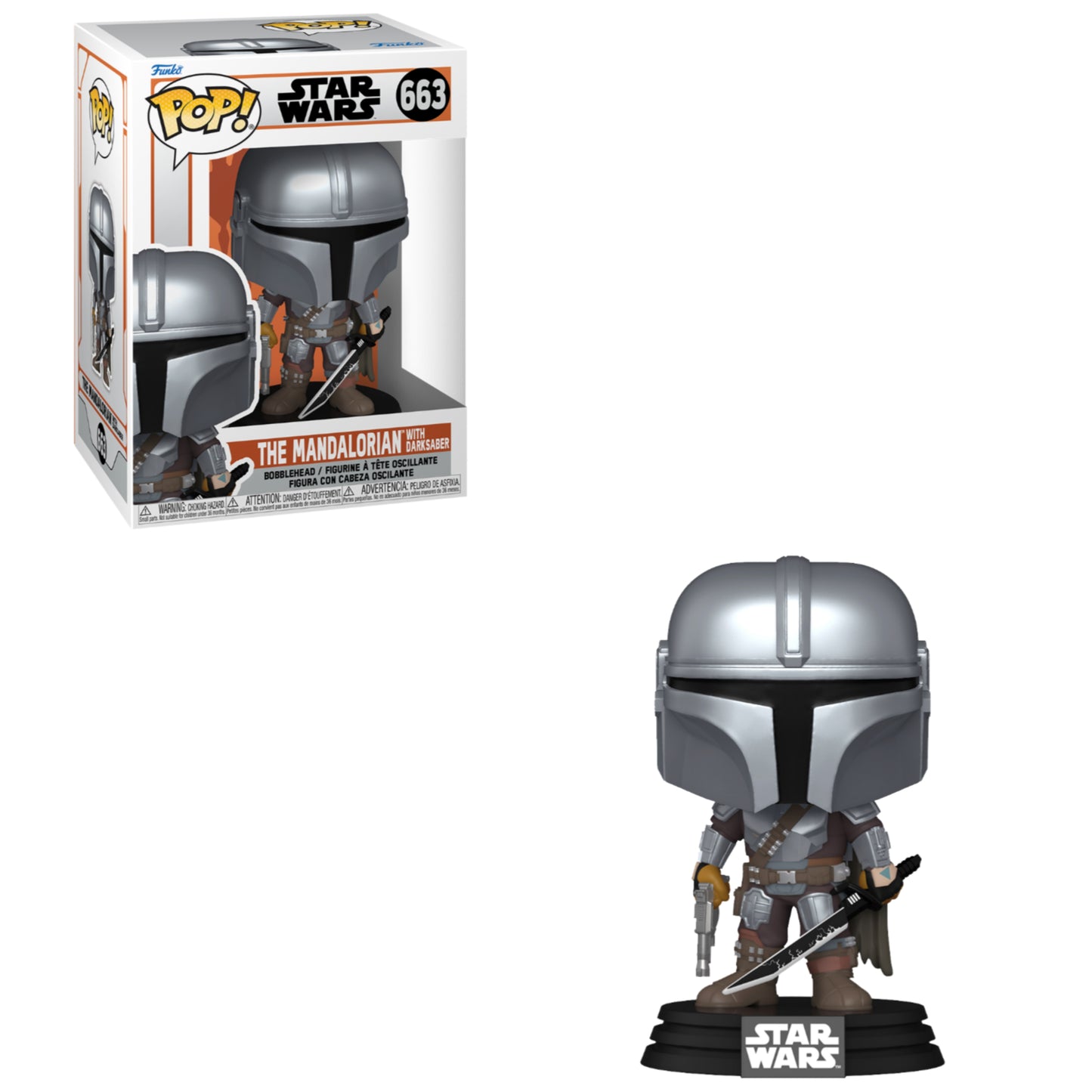Funko POP! Star Wars: The Mandalorian - The Mandalorian with Darksaber #663 Figure