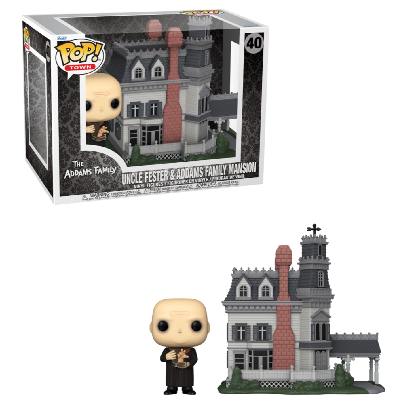 Funko POP! TV - Town: The Addams Family - Uncle Fester and Addams Family Mansion #40