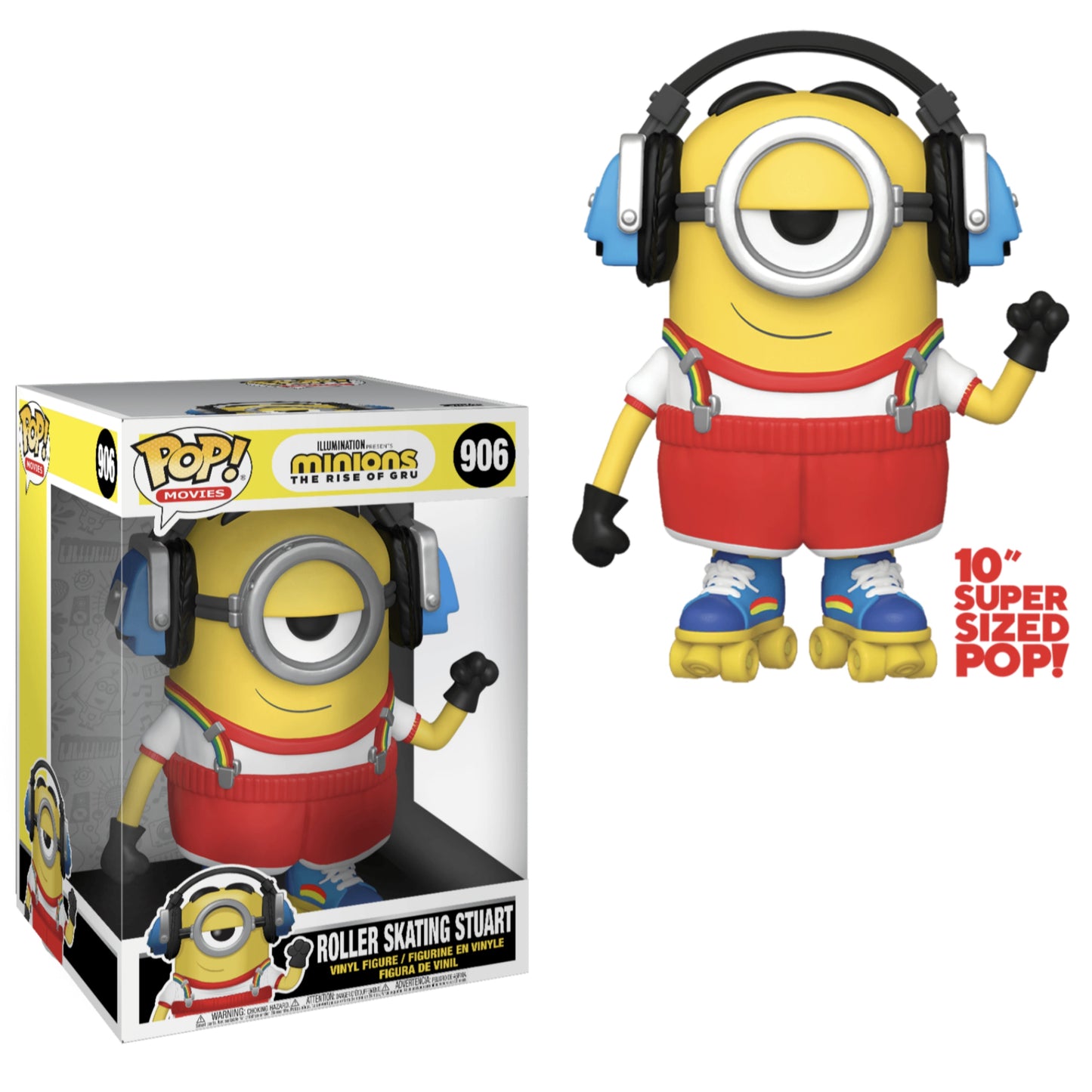Funko POP! Movies: Minions 2 - The Rise of Gru - Roller Skating Stuart #906 Supersized Figure